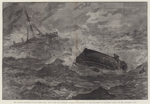 Los Desastres de los Botes Salvavidas en la Tormenta de la Semana Pasada, Uno de los Dos Botes Salvavidas volcó al intentar salvar a la tripulación del Barco México, en la Costa de Lancashire