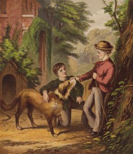 The Little Dog Trusty (litografía en color) de English School