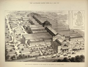 La Exposición de Liverpool, a ser inaugurada por la Reina, de The Illustrated London News, 5 de agosto de 1886 de English School