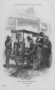 El puesto de café de Londres (grabado) de English School