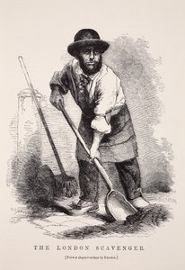 El basurero de Londres, ilustración de London Labour and London Poor de Henry Mayhew, pub. 1862 de English School