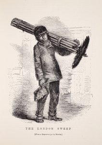 El barrendero de Londres, ilustración de London Labour and London Poor de Henry Mayhew, pub. 1862 de English School
