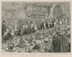 El Banquete del Alcalde en Guildhall, Londres, 9 de noviembre de 1887 de English School