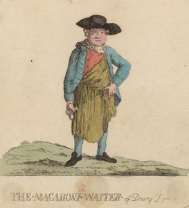 El camarero Macaroni de Drury Lane, Londres