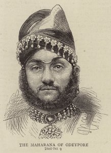 El Maharana de Odeypore (grabado) de English School