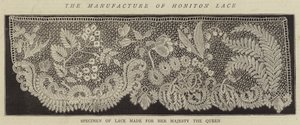 La fabricación de encaje de Honiton (grabado) de English School