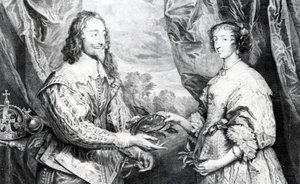 El Matrimonio de Henrietta y Carlos, grabado por G. Vertue después de Van Dyck, 1742