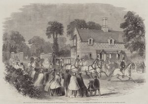 El matrimonio de la princesa Alicia con el príncipe Luis de Hesse Darmstadt, salida de sus altezas reales de Osborne hacia St Clare, la residencia del coronel Harcourt de English School