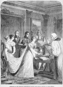 El matrimonio de la Princesa Carlota de Gales con el Príncipe Leopoldo de Sajonia-Coburgo, 2 de mayo de 1816 de English School