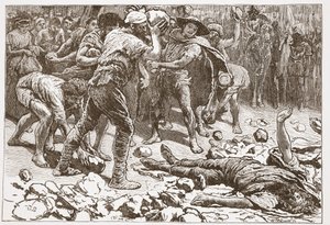 El martirio de Constantino de Samosata, ilustración de "The History of Protestantism" de James Aitken Wylie (1808-1890), pub. 1878 (grabado) de English School