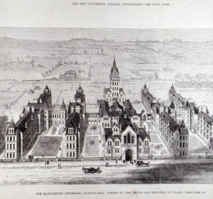 El Infirmario de Marylebone, Notting Hill, inaugurado por el Príncipe y la Princesa de Gales, de The Illustrated London News, 7 de febrero de 1881 de English School