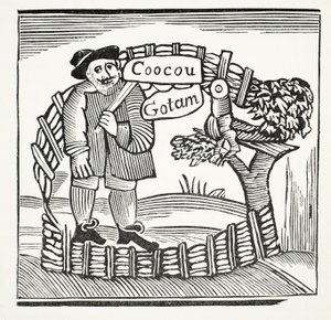 Los cuentos alegres de los sabios de Gotham, ilustración de Chap-books del siglo XVIII de John Ashton, pub. 1882