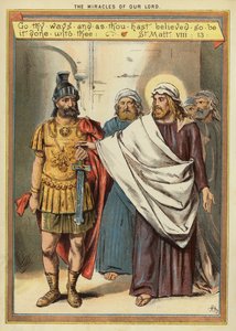 Los milagros de Cristo: sanando al siervo paralítico de un centurión que tiene gran fe de English School