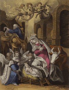 La Natividad de Cristo (lito de color) de English School
