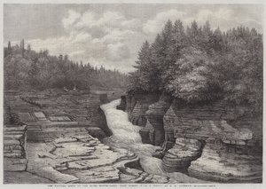 Los Pasos Naturales en el Río Montmorency, cerca de Quebec (grabado) de English School