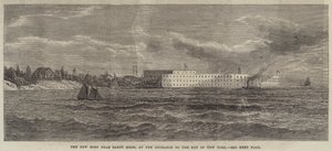 El nuevo fuerte cerca de Sandy Hook, en la entrada a la bahía de Nueva York de English School