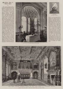 La nueva sala de Durbar india en el ala nueva de Osborne House (grabado) de English School