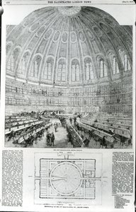 La nueva sala de lectura, Museo Británico, publicado en The Illustrated London News, 9 de mayo de 1857