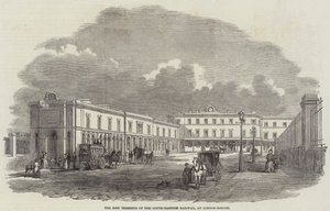 La Nueva Terminal del Ferrocarril del Sureste, en London-Bridge (grabado)