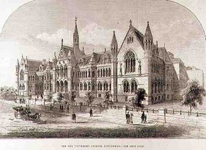El nuevo University College, Nottingham, de The Illustrated London News, 7 de febrero de 1881