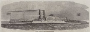 El Nuevo Mundo, uno de los vapores del río Hudson (grabado) de English School