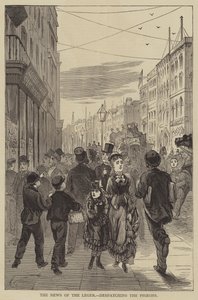 La noticia del Leger, despachando las palomas (grabado) de English School