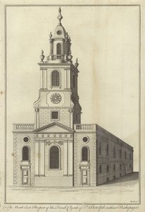 Vista Noreste de la Iglesia Parroquial de San Botolph sin Bishopsgate, Londres