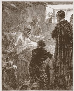 El último sermón de los viejos Covenanters, ilustración de La Historia del Protestantismo de James Aitken Wylie, pub. 1878