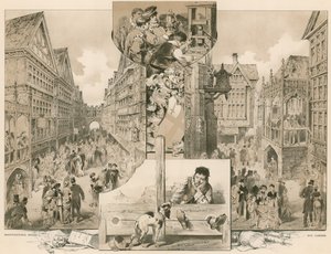La antigua calle de Londres en la Exposición de Salud; Casa de Whittington, Pye Corner