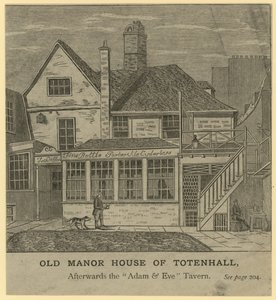 La Antigua Casa Solariega de Totenhall, luego la Taberna Adam and Eve, Londres de English School