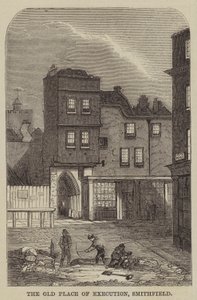 El antiguo lugar de ejecución, Smithfield (grabado) de English School