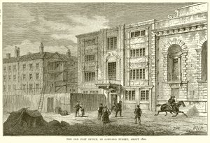 La antigua Oficina de Correos, en Lombard Street, alrededor de 1800 de English School