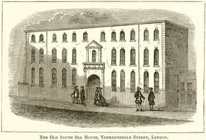 La antigua casa del Mar del Sur, Threadneedle Street, Londres de English School