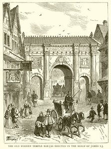 El antiguo Temple Bar de madera (como se erigió en el reinado de Jacobo I) de English School