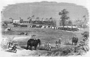 La inauguración del Ferrocarril de la India Oriental: La estación de Burdwan, 1855 de English School