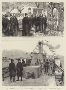 La inauguración del Puente Forth por SAR el Príncipe de Gales de English School
