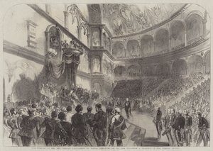 La apertura del nuevo Parlamento italiano por Víctor Manuel el 18 de último (grabado)