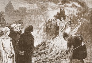 Los mártires de Orleans, ilustración de "The History of Protestantism" de James Aitken Wylie (1808-1890), pub. 1878 (grabado) de English School