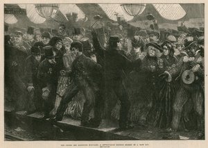 La carrera de botes de Oxford y Cambridge: Una estación de ferrocarril metropolitana en un día de carrera de English School