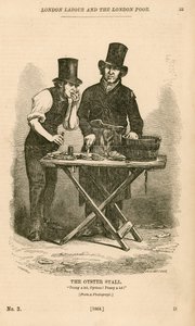 El puesto de ostras de London Labour and the London Poor de English School