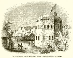 Teatro Paris Garden, Southwark, donde Jonson ocasionalmente actuaba