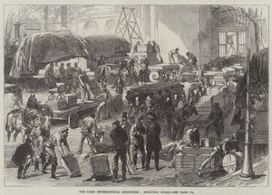 La Exposición Internacional de París, recepción de mercancías (grabado)