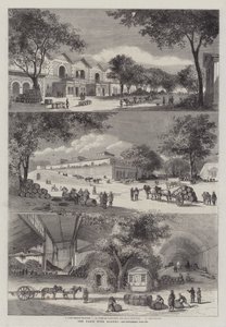 El mercado de vinos de París (grabado) de English School