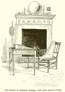 El Salón en Chawton Cottage, con el Escritorio de Jane Austen