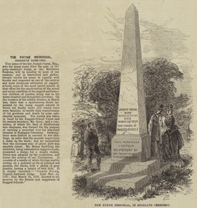El monumento a Payne, en el cementerio de Highgate (grabado) de English School