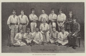 El Equipo de Cricket de Filadelfia en Londres (grabado)