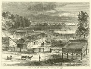 El Lugar de la Ejecución, Tyburn, en 1750 de English School