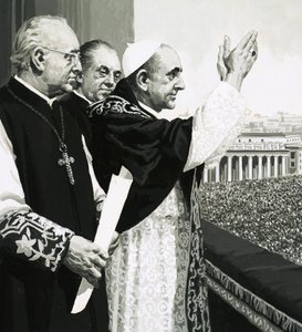 El Papa, saludando a las multitudes de English School