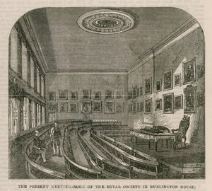 La sala de reuniones actual de la Sociedad Real en Burlington House