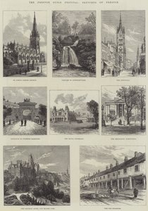 El festival del gremio de Preston, bocetos de Preston de English School
